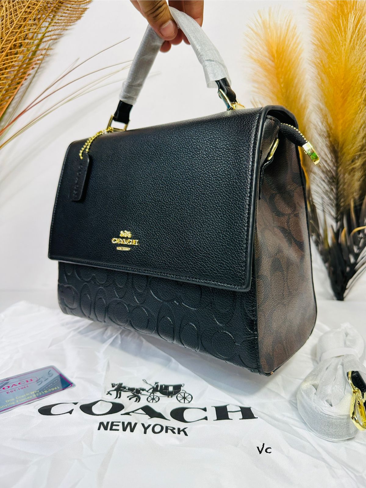 First Copy Handbag Coach Flap Black - First Copy Mart