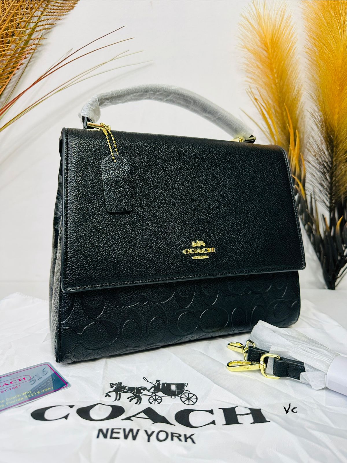 First Copy Handbag Coach Flap Black - First Copy Mart