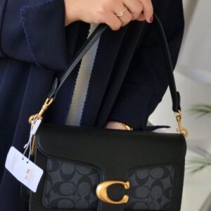 First Copy Handbag Coach Tabby Black Print Gold