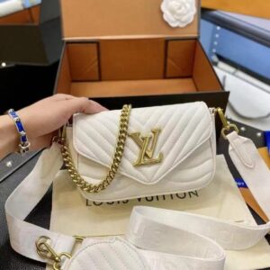 First Copy Handbag Louis Vuitton Wave Pochette White