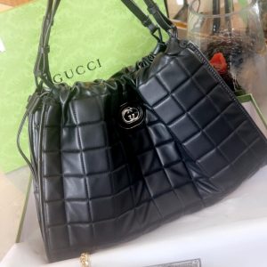 First Copy Bag Gucci Large Deco Quilted Leather Tote Bag
